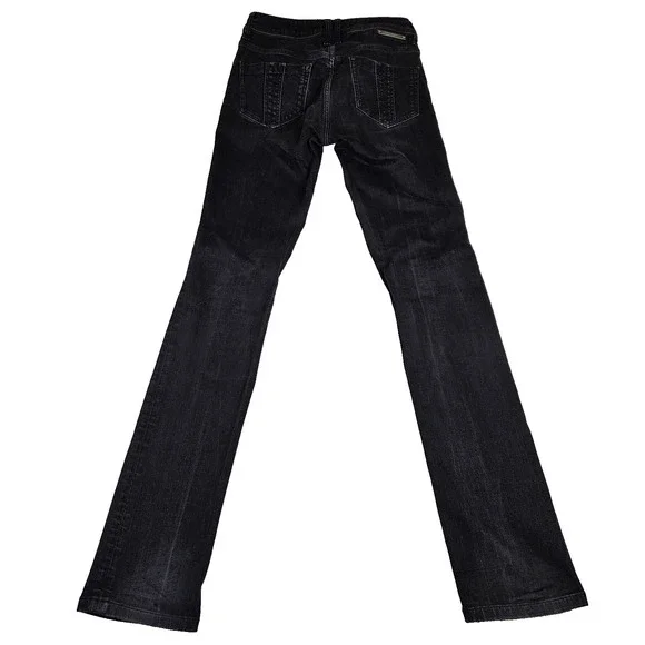 Burberry Brit Stretfield Women 27 Jean Black Denim Skinny Biker Designer Cotton - Picture 6 of 16